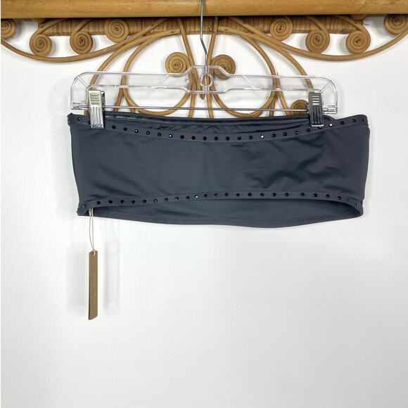 NEW Skims Rhinestone Bandeau Swim top Gray 2X - Picture 7 of 8